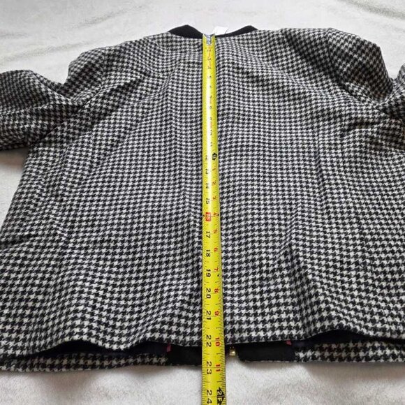 New XS XL J.Crew Houndstooth bomber wool jacket in black & ivory - Picture 8 of 8
